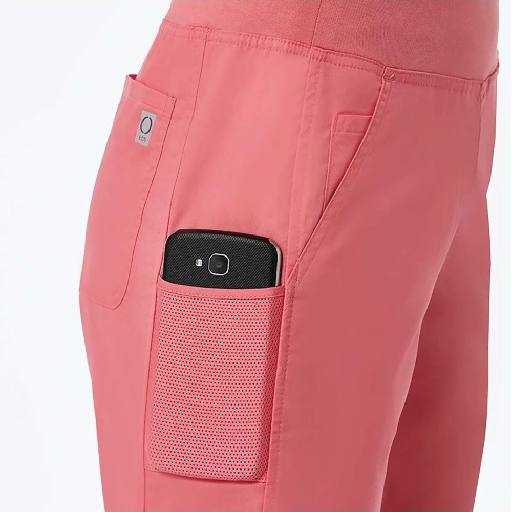 Sz Medium EON - Women's PURE Yoga 7 Pocket Scrub Pant Strawberry Pink